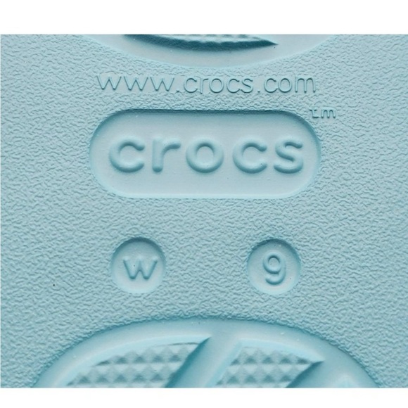 NWT CROCS Splash Shine Strappy Slide Sandals Aqua Blue - Picture 5 of 5